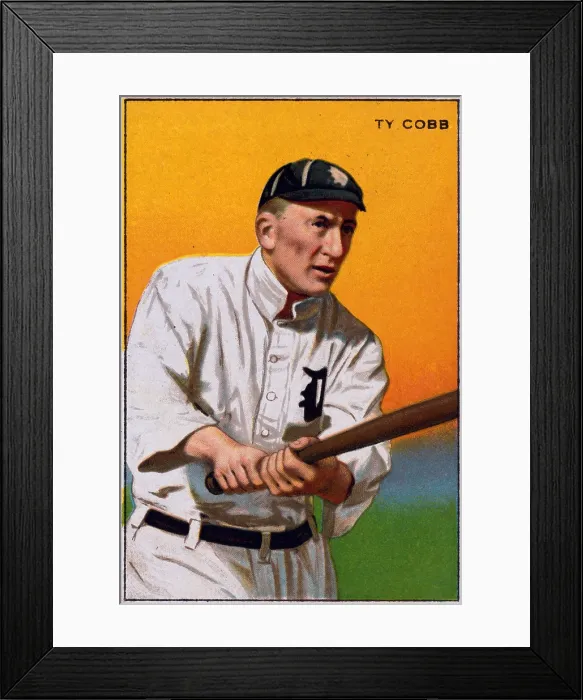 Framed Print : Baseball. Ty Cobb baseball card. Colored lithograph, 1912 Framed Print : Baseball. Ty Cobb baseball card. Colored lithograph, 1912