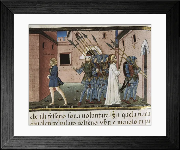 Framed Print : DE PREDIS, Cristoforo (1440-1486). Stories of Saint Joachim, Saint Anne, Virgin Mary, Jesus, the Baptist and the End of the World. 1476
