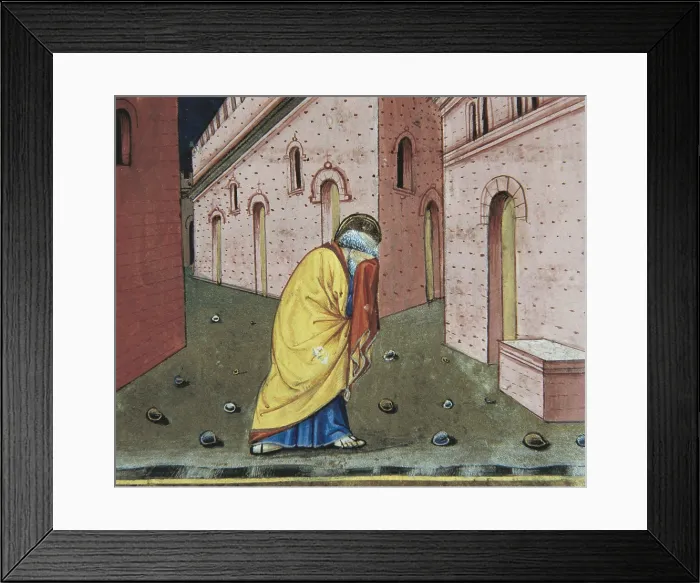 Framed Print : DE PREDIS, Cristoforo (1440-1486). Stories of Saint Joachim, Saint Anne, Virgin Mary, Jesus, the Baptist and the End of the World. 1476. Peter denies knowing Jesus the third time Framed Print : DE PREDIS, Cristoforo (1440-1486). Stories of Saint Joachim, Saint Anne, Virgin Mary, Jesus, the Baptist and the End of the World. 1476. Peter denies knowing Jesus the third time