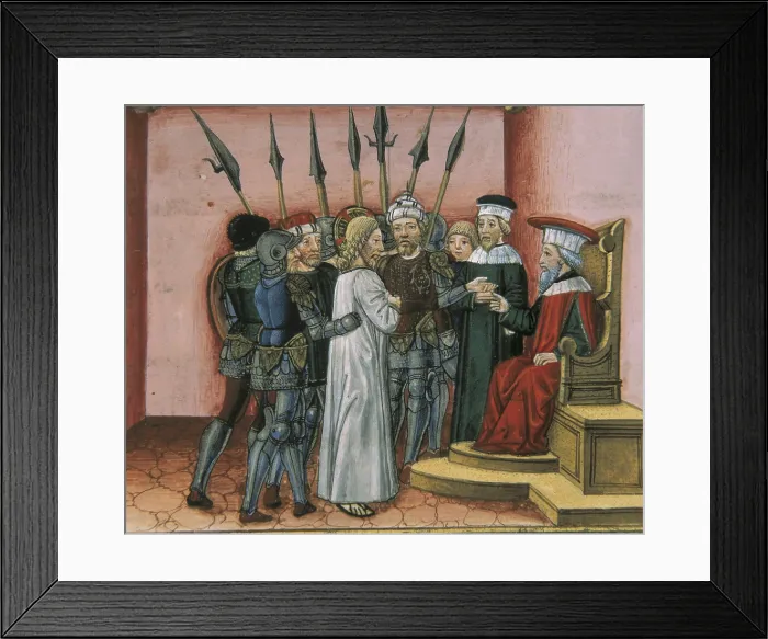 Framed Print : DE PREDIS, Cristoforo (1440-1486). Stories of Saint Joachim, Saint Anne, Virgin Mary, Jesus, the Baptist and the End of the World. 1476