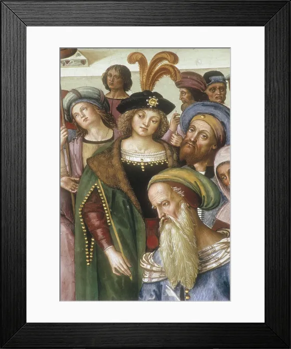 Framed Print : PINTURICCHIOBernardino di Bettocalled Il (1454-1513). Piccolomini Library. 1502-1508. ITALY. Siena. Cathedral. Detail with a Nobleman. Renaissance art. Quattrocento. Fresco
