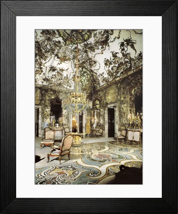 Framed Print : SACCHETTIGiovanni Battista (1690-1764). Royal Palace of Madrid. 1738-1755. SPAIN. Madrid. Royal Palace. Lounge of Gasparinidecorated by Matas Gasparini (18th c.). Rococo