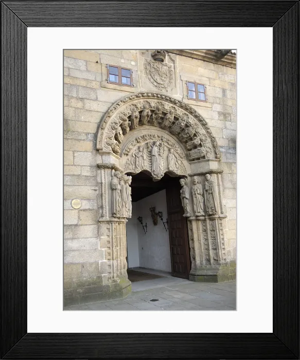 Framed Print : SPAIN. Santiago de Compostela. Colexio de San Xerome. Facade detail. 12th c. Romanesque art. - Rafa Perez / Iberfoto / Everett Collection (119044)**US SALES ONLY**