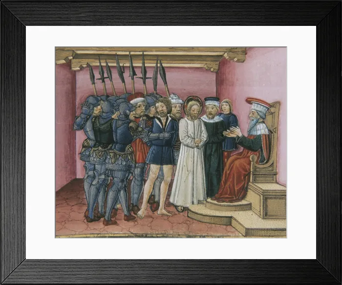 Framed Print : DE PREDIS, Cristoforo (1440-1486). Stories of Saint Joachim, Saint Anne, Virgin Mary, Jesus, the Baptist and the End of the World. 1476