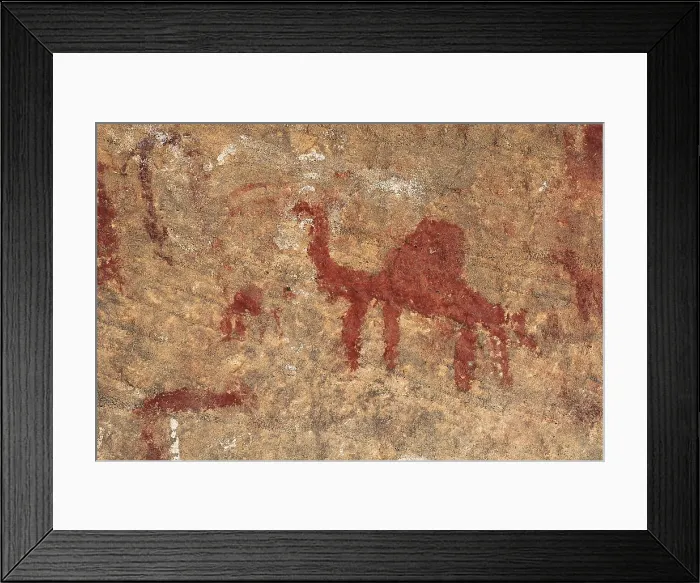Framed Print : LIBYA. Tadrart Acacus. Representation of a dromedary (12.000-8000 BC). Neolithic art. Cave. AISA / Everett Collection (88871)**US SALES ONLY** Framed Print : LIBYA. Tadrart Acacus. Representation of a dromedary (12.000-8000 BC). Neolithic art. Cave. AISA / Everett Collection (88871)**US SALES ONLY**