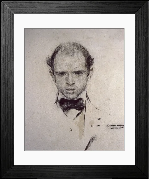 Framed Print : CASAS i CARBO, Ramon (1866-1932). Portrait of Pau Casals. 1900s. Modernism. Drawing. SPAIN. Barcelona. National Art Museum of Catalonia