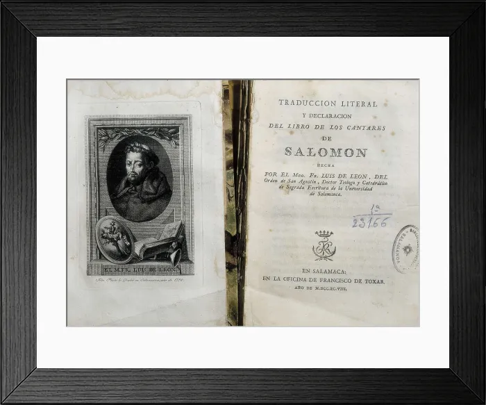 Framed Print : AISA / Everett Collection SOLOMON ( -931 BC); PRIETO, Felix (ca.1772-1802); LEON, Fray Luis de (1528-1591) Framed Print : AISA / Everett Collection SOLOMON ( -931 BC); PRIETO, Felix (ca.1772-1802); LEON, Fray Luis de (1528-1591)