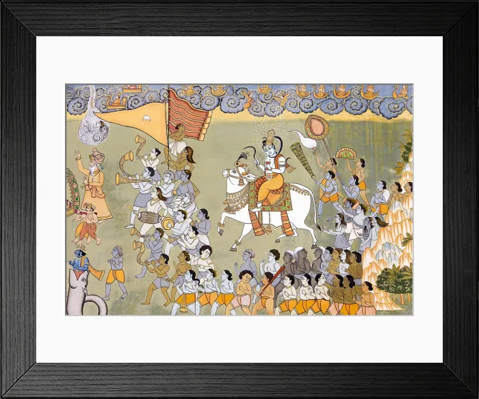 Framed Print : INDIA. Jodhpur. Mehrangarh Fort. Detail of Jayapol gate built by Maharaja Man Singh in 1806 to commemorate his victories over Jaipur and Bikaner. Hindu art. Painting