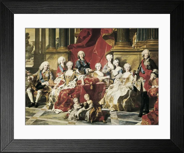 Framed Print : AISA / Everett Collection VAN LOO, Louis Michel (1707-1771). The Family of Philip V. 1743. Right central detail