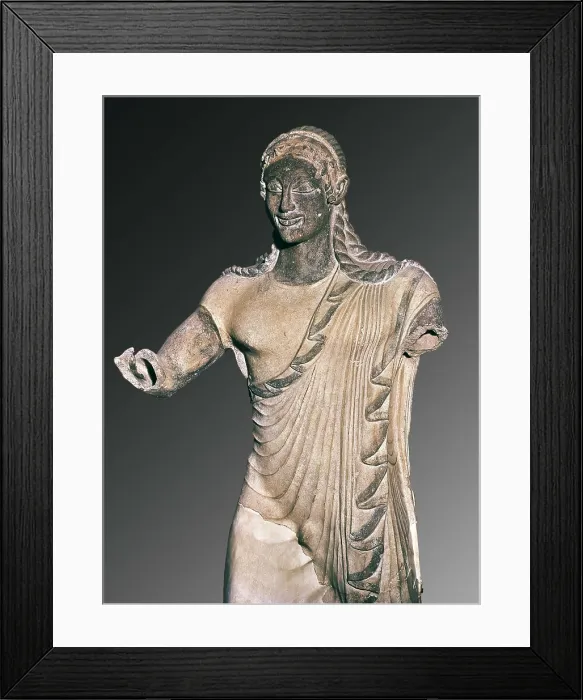 Framed Print : Apollo of Veio. 6th c. BC. Etruscan art. Terra-cotta. ITALY. Rome. National Etruscan Museum of Villa Julia. Proc: ITALY. Formello. Veio. Temple of Portonaccio