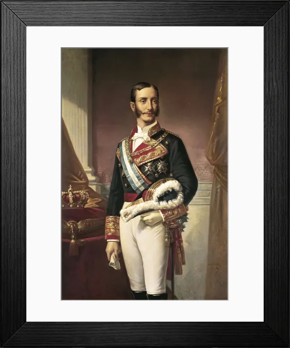 Framed Print : HIRALDEZ DE ACOSTA, Marcos (1830-1896). Alfonso XII. ca. 1875-1885. Oil on canvas. SPAIN. Madrid. Royal Academy of History. AISA / Everett Collection**US SALES ONLY**
