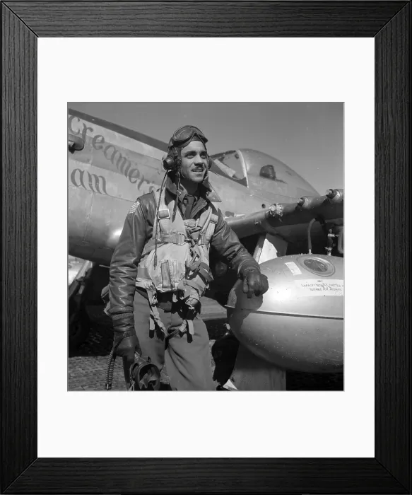 Framed Print : A Tuskegee fighter pilot poses with his P-51D Mustang, Ramitelli, Italy, March 1945. Photograph by Toni Frissell Framed Print : A Tuskegee fighter pilot poses with his P-51D Mustang, Ramitelli, Italy, March 1945. Photograph by Toni Frissell