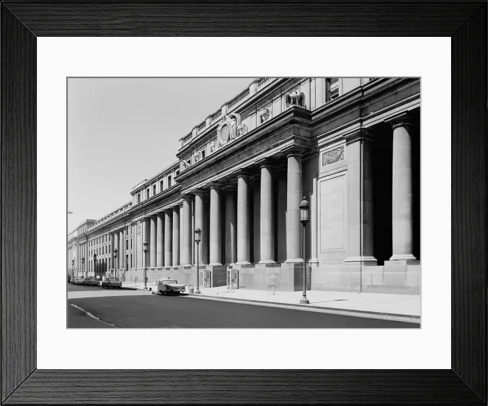 Framed Print : Pennsylvania Station, exterior, New York City, circa 1962