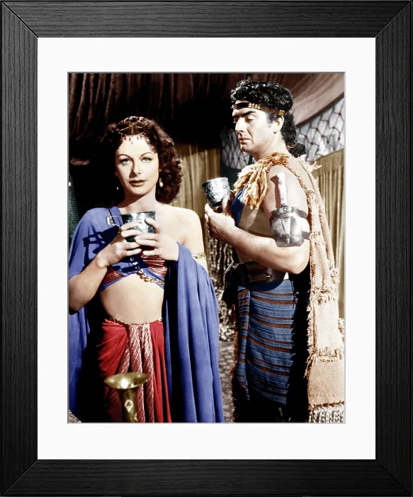 Framed Print : SAMSON AND DELILAH, from left: Hedy Lamarr, Victor Mature, 1949
