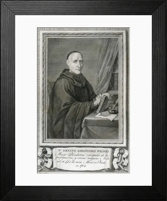 Framed Print : VAZQUEZ, Jos (1768-1804); MAEA, Jos (1760-1826). Portrait of Benito Jernimo Feijoo. 1791. Drawing by Jos Maea engraved with a burin by Jos Vzquez. Etching