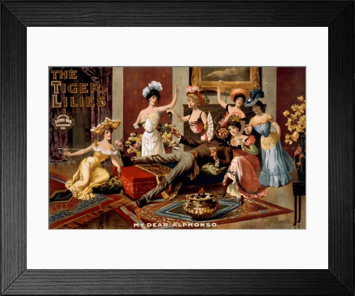 Framed Print : Poster for American Play, The Tiger Lilies, My Dear Alphonso, circa 1899