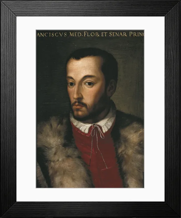 Framed Print : MEDICIFrancesco I (1541-1587). Great Duke of Tuscany between 1574-1587. Anonymous. Bronzinos school. Mannerism art. Oil. ITALY. Florence. Galleria d'Arte Moderna