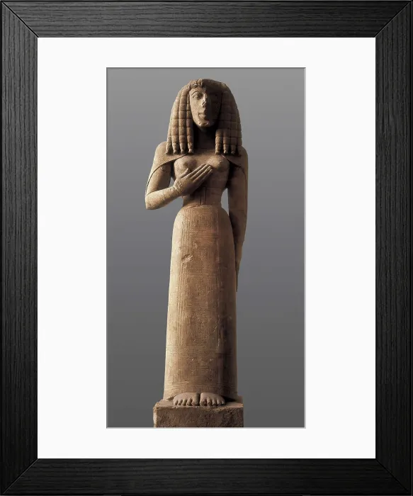 Framed Print : The Auxerre Godess. 640 -630 BC. Archaic Greek art. Sculpture on rock. FRANCE. Paris. Louvre Museum. Proc: GREECE. CRETE. AISA / Everett Collection**US SALES ONLY** Framed Print : The Auxerre Godess. 640 -630 BC. Archaic Greek art. Sculpture on rock. FRANCE. Paris. Louvre Museum. Proc: GREECE. CRETE. AISA / Everett Collection**US SALES ONLY**