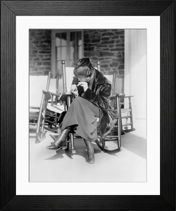 Framed Print : Sarah Anderson, a Washington suffragist who advocates equal smoking rights for men and women in public places, at the Chevy Chase Club