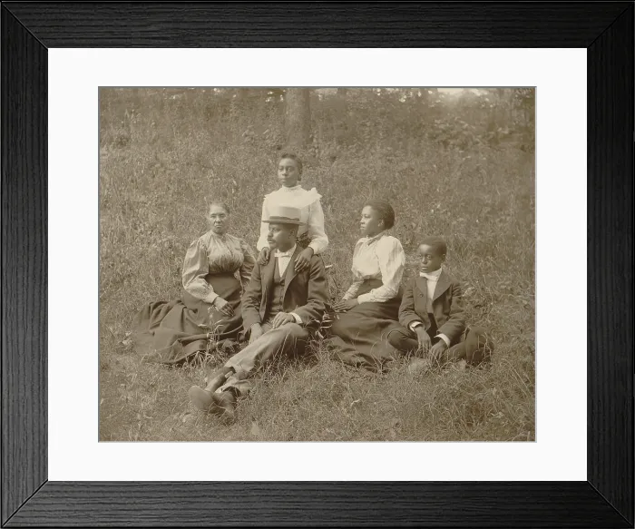 Framed Print : Middle class African American family seated on lawn in Georgia, ca. 1899