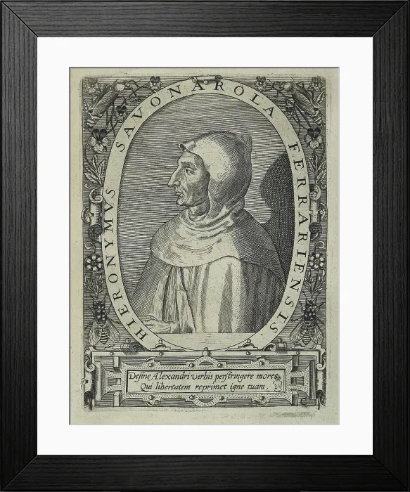 Framed Print : Savonarola, Girolamo (1452-1498). Portrait of Savonarola. Engraving. AISA / Everett Collection**US SALES ONLY** Framed Print : Savonarola, Girolamo (1452-1498). Portrait of Savonarola. Engraving. AISA / Everett Collection**US SALES ONLY**