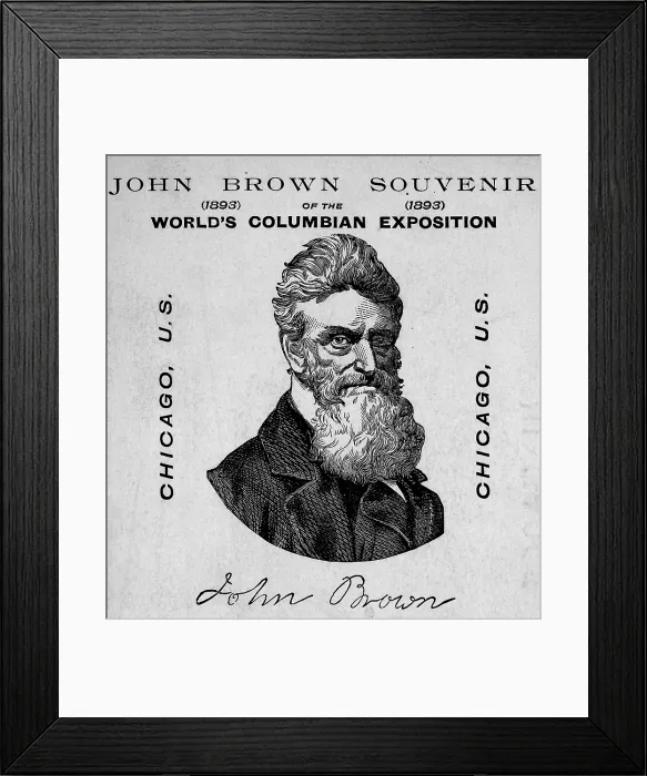 Framed Print : John Brown. Detail of John Brown Souvenir of the World's Columbian exposition. Chicago. 1893 engraving based on photograph, 1859 Framed Print : John Brown. Detail of John Brown Souvenir of the World's Columbian exposition. Chicago. 1893 engraving based on photograph, 1859