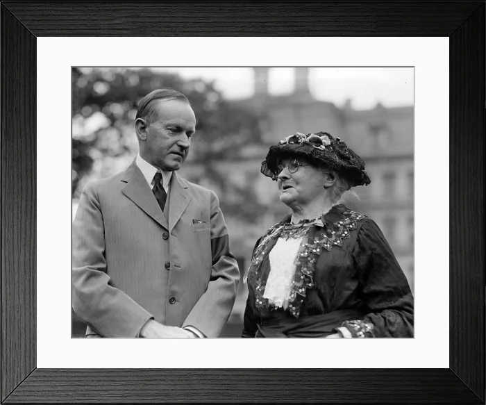Framed Print : President Calvin Coolidge and Mother Jones. Mary Harris Jones, at the White House, Washington, DC. photo September 26, 1924