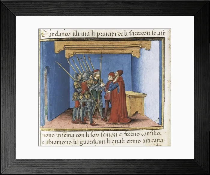 Framed Print : DE PREDIS, Cristoforo (1440-1486). Stories of Saint Joachim, Saint Anne, Virgin Mary, Jesus, the Baptist and the End of the World. 1476