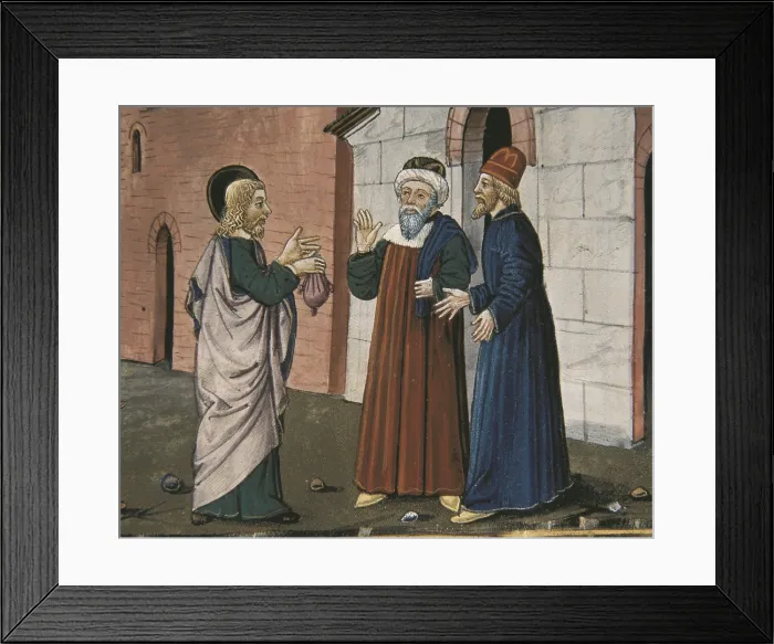 Framed Print : DE PREDIS, Cristoforo (1440-1486). Stories of Saint Joachim, Saint Anne, Virgin Mary, Jesus, the Baptist and the End of the World. 1476