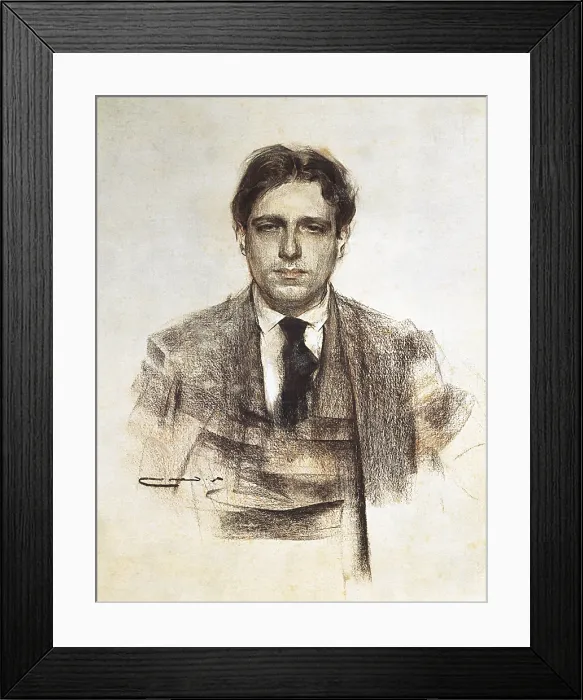 Framed Print : CASAS i CARBO, Ramon (1866-1932). Portrait of Eugeni d'Ors. 1899 - 1905. Modernism. Drawing. SPAIN. Barcelona. National Art Museum of Catalonia. - P Framed Print : CASAS i CARBO, Ramon (1866-1932). Portrait of Eugeni d'Ors. 1899 - 1905. Modernism. Drawing. SPAIN. Barcelona. National Art Museum of Catalonia. - P