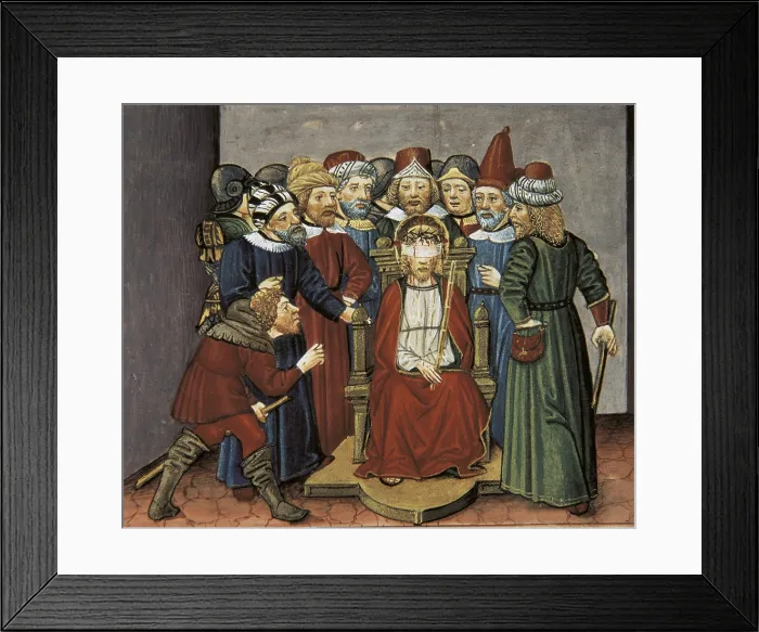 Framed Print : DE PREDIS, Cristoforo (1440-1486). Stories of Saint Joachim, Saint Anne, Virgin Mary, Jesus, the Baptist and the End of the World. 1476