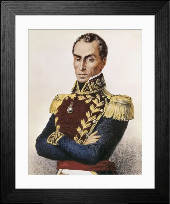 Framed Print : BOLIVAR, Simn (1783-1830). Litography. FRANCE. Paris. National Library. AISA / Everett Collection**US SALES ONLY**
