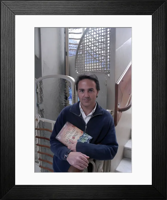 Framed Print : CaralpsPablo (1971 - ). Spanish writer. Oscar Elias / AISA / Everett Collection (189512)**US SALES ONLY**