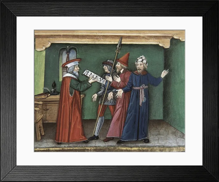 Framed Print : DE PREDIS, Cristoforo (1440-1486). Stories of Saint Joachim, Saint Anne, Virgin Mary, Jesus, the Baptist and the End of the World. 1476