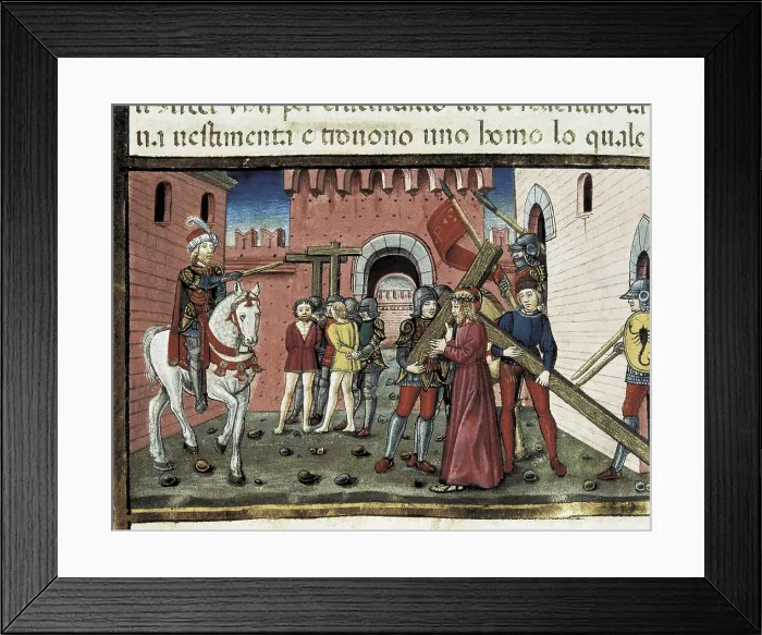 Framed Print : DE PREDIS, Cristoforo (1440-1486). Stories of Saint Joachim, Saint Anne, Virgin Mary, Jesus, the Baptist and the End of the World. 1476