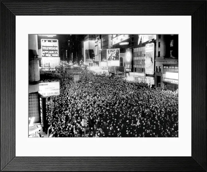Framed Print : Thousands of people crowd Times Square awaiting the New Year, New York City, January 1, 1964. Courtesy: CSU Archives / Everett Collection