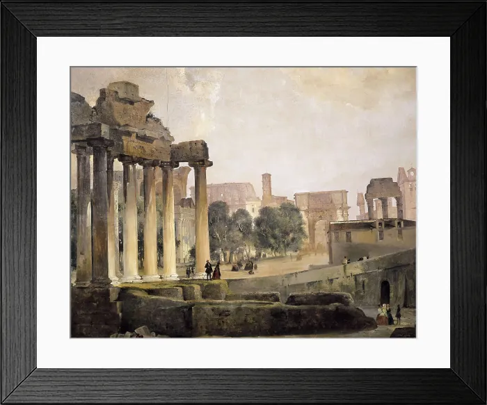 Framed Print : CAFFI, Ippolito (1809-1866). The Forum. mid. 19th c. Right detail. Romanticism. Oil on canvas. ITALY. Padua. Caff Pedrocchi. AISA / Everett Collection**US SALES ONLY**