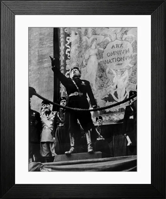 Framed Print : Italian fascist leader Benito Mussolini, circa early 1940s Framed Print : Italian fascist leader Benito Mussolini, circa early 1940s