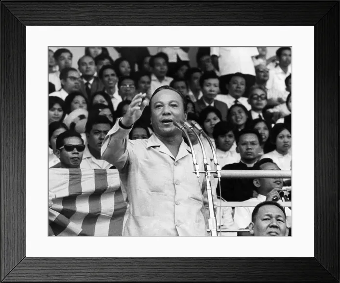 Framed Print : President of South Vietnam Nguyen Van Thieu, addressing members of the Rear Defense Forces in a rally in Saigon, 1972.. Courtesy: CSU Archives / Everett Collection Framed Print : President of South Vietnam Nguyen Van Thieu, addressing members of the Rear Defense Forces in a rally in Saigon, 1972.. Courtesy: CSU Archives / Everett Collection