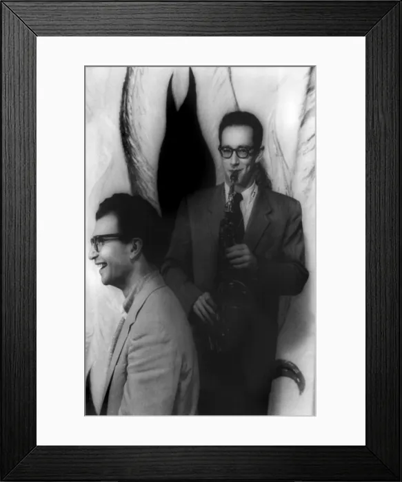 Framed Print : Dave Brubeck, and Paul Desmond with saxophone, photograph by Carl Van Vechten, October 8, 1954