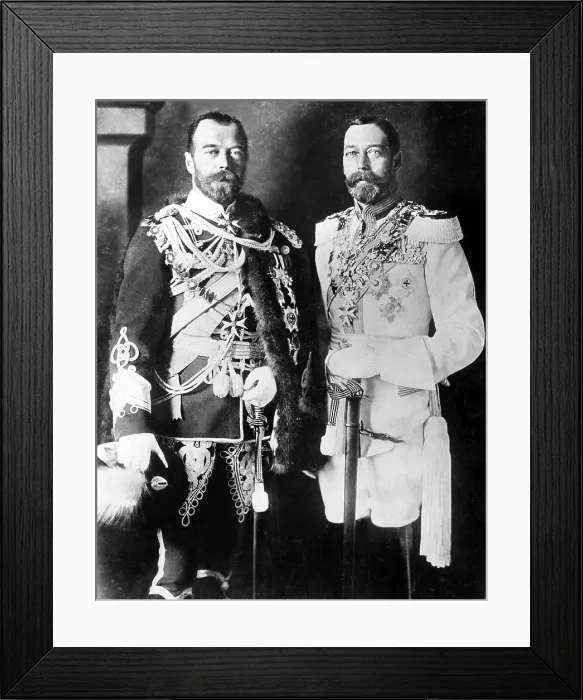 Framed Print : CZAR NICHOLAS II of Russia (L), and KING GEORGE V of England, c. mid 1800s. Courtesy: CSU Archives  /  Everett Collection