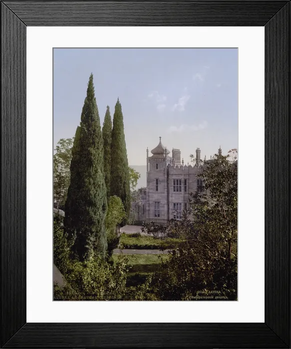 Framed Print : Ukraine (part of Russia at the time of the photograph). The Imperial Castle, Alupku, Crimea, photochrom, circa 1900
