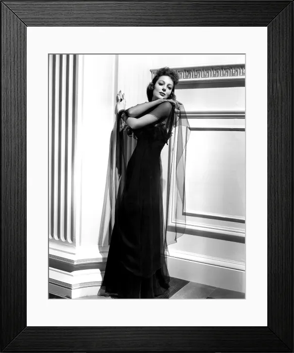 Framed Print : FOUR MEN AND A PRAYER, Loretta Young, in a black chiffon evening gown by Royer, 1938. 20th Century Fox, TM & Copyright / courtesy Everett Collection