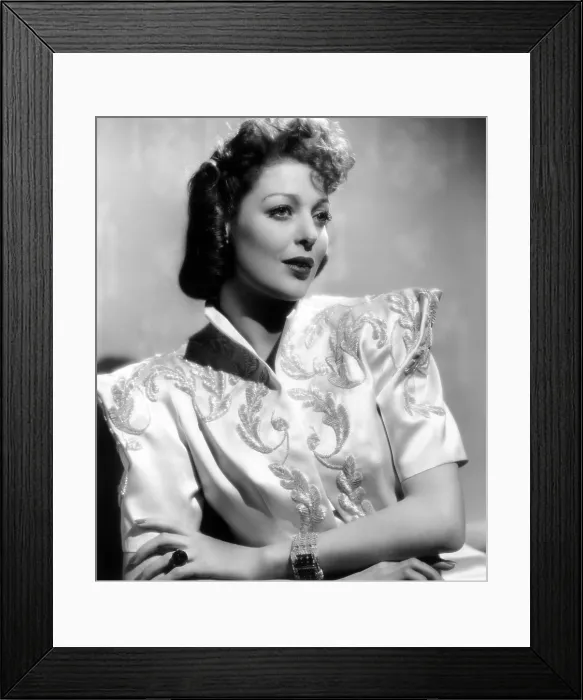 Framed Print : FOUR MEN AND A PRAYER, Loretta Young, in a slipper-satin dress with silver embroidery, by Royer, 1938, 20th Century Fox, TM & Copyright / Courtesy: Everett Collection