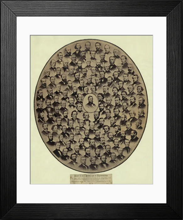 Framed Print : Members of the U.S. House of Representatives who voted Aye on the 13th Amendment the Constitution of the United States which prohibited slavery