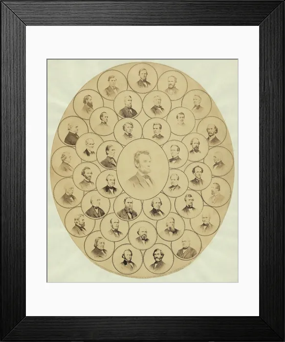 Framed Print : U.S. Senators who voted Aye on the 13th Amendment the Constitution of the United States which prohibited slavery