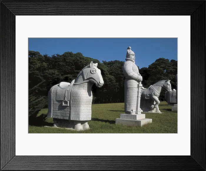 Framed Print : NORTH KOREA. Ryongsanri. Statue surrounding the Tongmyong Mausoleum (5th c. AD). AISA / Everett Collection**US SALES ONLY**