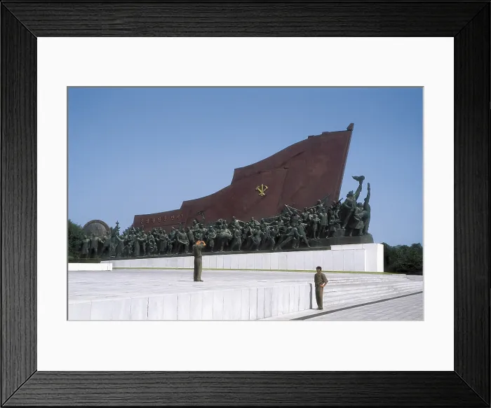 Framed Print : NORTH KOREA. SOUTH PYONGYANG. Pyongyang. Mansudae Monument (1972), depicting scenes of the Korean Revolution. AISA / Everett Collection**US SALES ONLY**