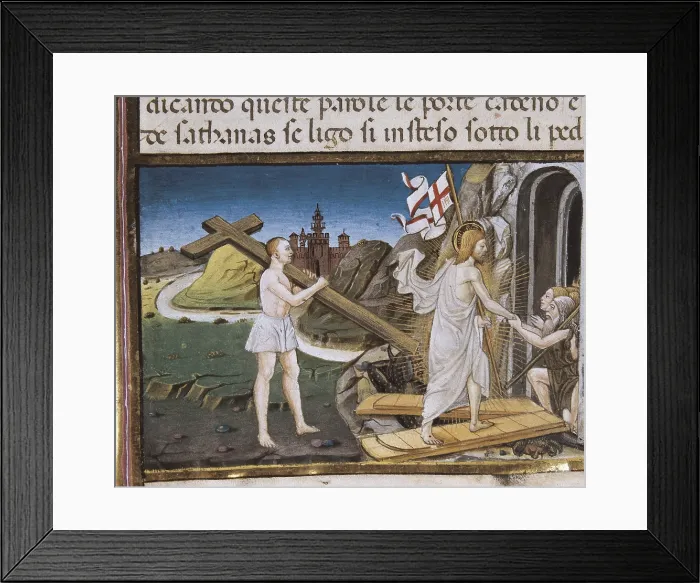 Framed Print : DE PREDIS, Cristoforo (1440-1486). Stories of Saint Joachim, Saint Anne, Virgin Mary, Jesus, the Baptist and the End of the World. 1476