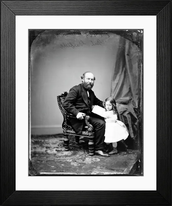 Framed Print : President James A. Garfield and daughter, ca 1880 Framed Print : President James A. Garfield and daughter, ca 1880